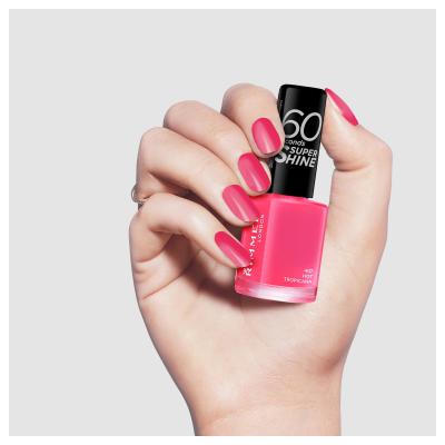 Rimmel London 60 Seconds Super Shine Lak za nohte za ženske 8 ml Odtenek 407 Hot Tropicana