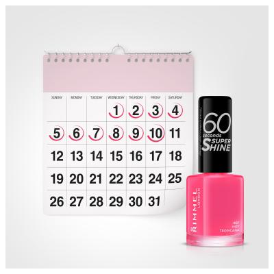 Rimmel London 60 Seconds Super Shine Lak za nohte za ženske 8 ml Odtenek 407 Hot Tropicana