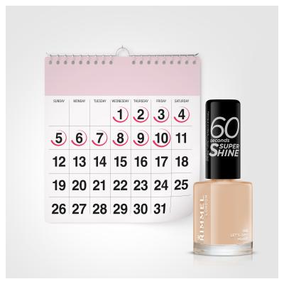 Rimmel London 60 Seconds Super Shine Lak za nohte za ženske 8 ml Odtenek 513 Let´s Get Nude