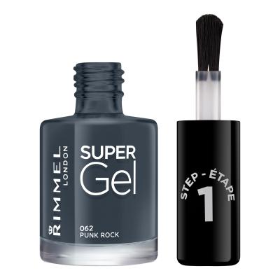 Rimmel London Super Gel STEP1 Lak za nohte za ženske 12 ml Odtenek 062 Punk Rock