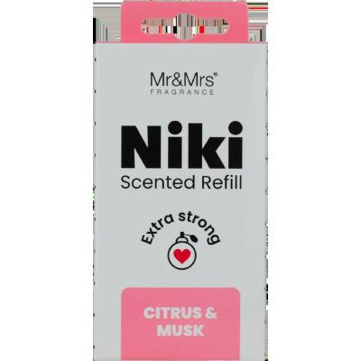 Mr&amp;Mrs Fragrance Niki Refill Citrus &amp; Musk Osvežilci za vozilo polnilo 1 kos