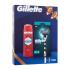 Gillette Mach3 Darilni set brivnik 1 kos + nadomestne britvice 1 kos + gel za prhanje in šampon Old Spice Whitewater 3in1 250 ml