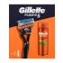 Gillette Fusion5 Darilni set brivnik Fusion5 1 kos + gel za britje Fusion Shave Gel Sensitive 200 ml poškodovana škatla