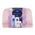 Nivea Smooth Care Skincare Moments Darilni set losjon za telo Smooth Sensation 400 ml + krema za prhanje Diamond & Argan Oil 250 ml + antiperspirant Invisible Black & White Clear 50 ml + balzam za ustnice Labello Soft Rosé 4,8 g + kozmetična torbica