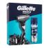 Gillette Mach3 Charcoal Darilni set brivnik Mach3 Charcoal 1 kos + gel za britje Series Shave Gel Cleansing With Charcoal 200 ml