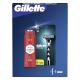 Gillette Mach3 Darilni set brivnik 1 kos + nadomestne britvice 1 kos + gel za prhanje in šampon Old Spice Whitewater 3in1 250 ml