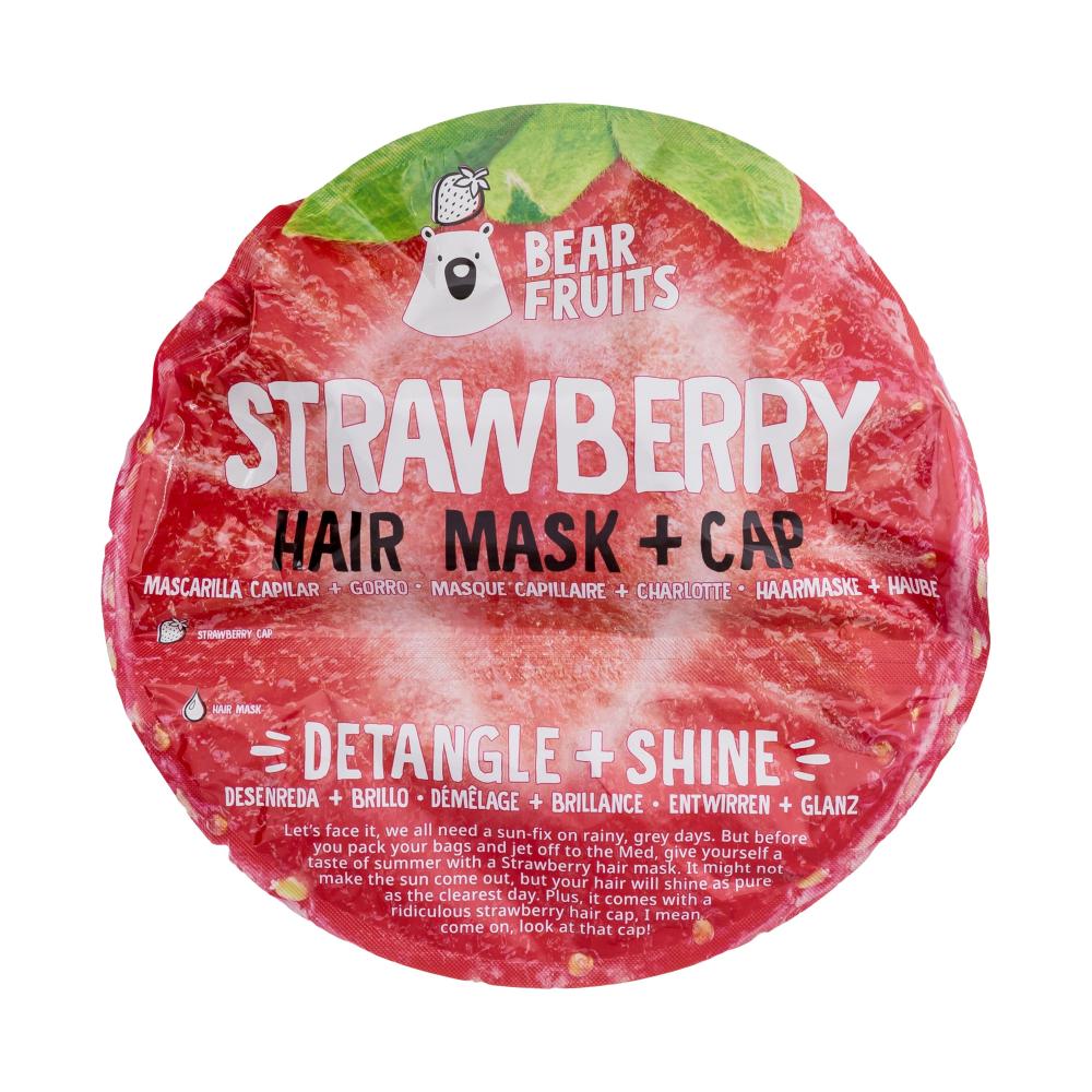 Bear Fruits Strawberry Hair Mask + Cap Maska za lase za ženske Set
