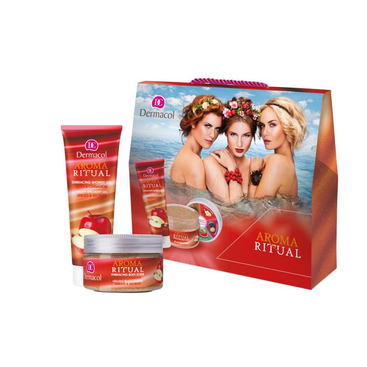 Dermacol Aroma Ritual Apple &amp; Cinnamon Darilni set gel za prhanje 250 ml + piling za telo 200 g