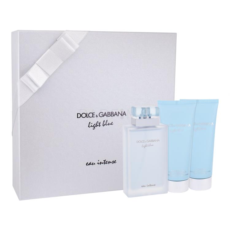 Dolce&amp;Gabbana Light Blue Eau Intense Darilni set parfumska voda 100 ml + krema za kožo 100 ml + gel za prhanje 100 ml