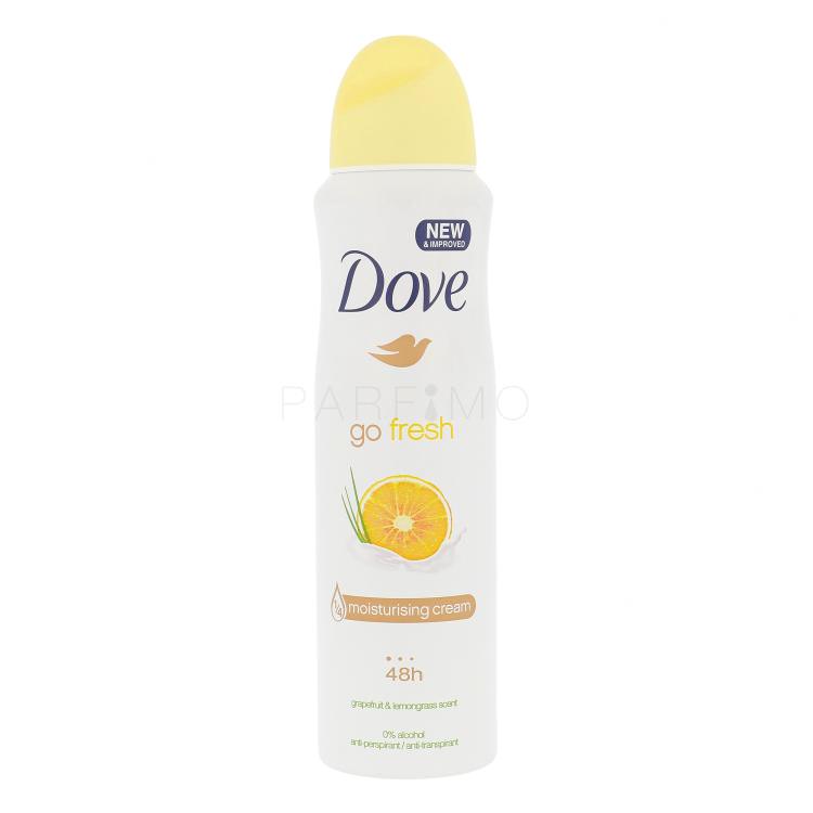 Dove Go Fresh Grapefruit &amp; Lemongrass 48h Antiperspirant za ženske 150 ml