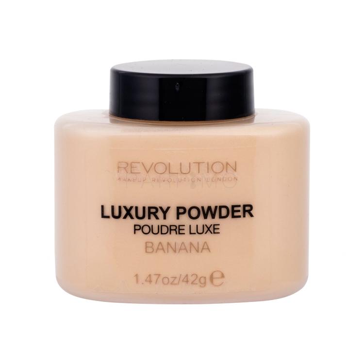 Makeup Revolution London Luxury Powder Puder v prahu za ženske 42 g Odtenek Banana