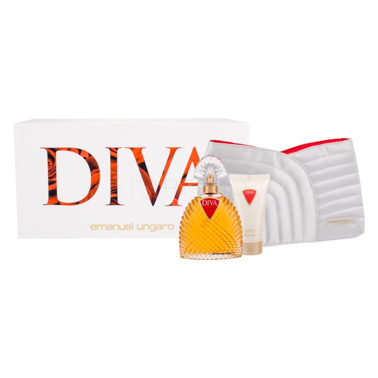 Emanuel Ungaro Diva Darilni set parfumska voda 100 ml + losjon za telo 50 ml + kozmetična torbica