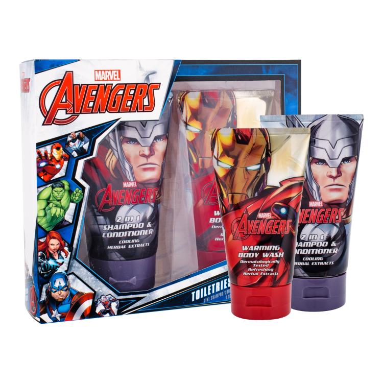 Marvel Avengers Darilni set šampon &amp; gel za prhanje 2v1 150 ml + gel za prhanje 150 ml