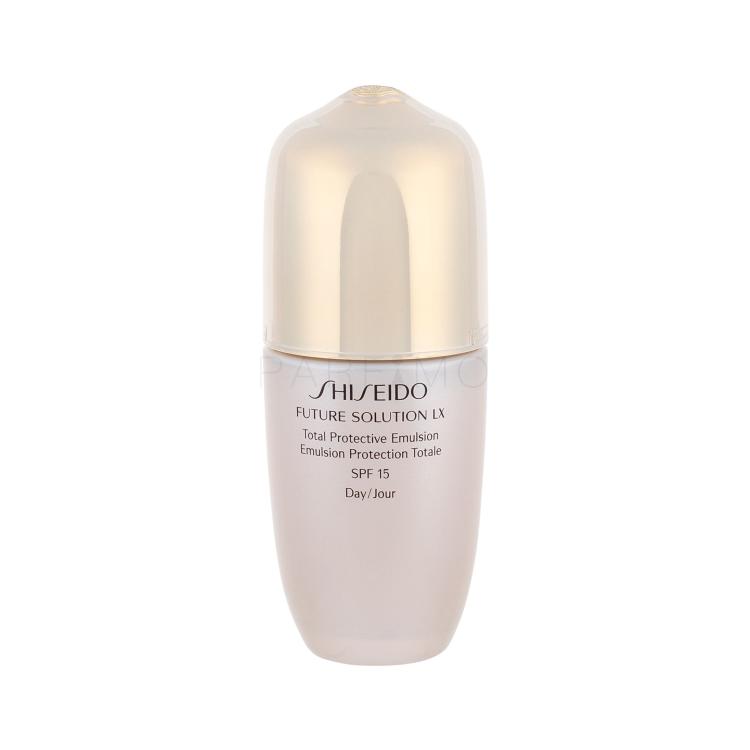 Shiseido Future Solution LX Total Protective Emulsion SPF15 Serum za obraz za ženske 75 ml poškodovana škatla