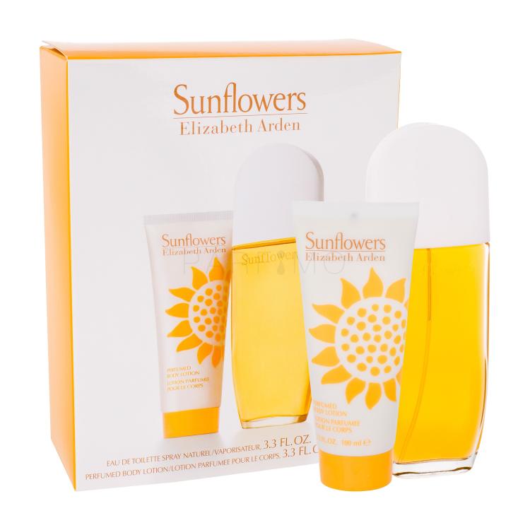 Elizabeth Arden Sunflowers Darilni set toaletna voda 100 ml + losjon za telo 100 ml poškodovana škatla