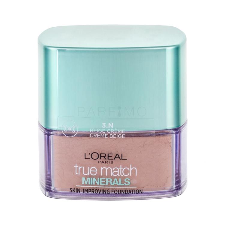 L&#039;Oréal Paris True Match Minerals Skin-Improving Puder za ženske 10 g Odtenek 3.N Creme Beige