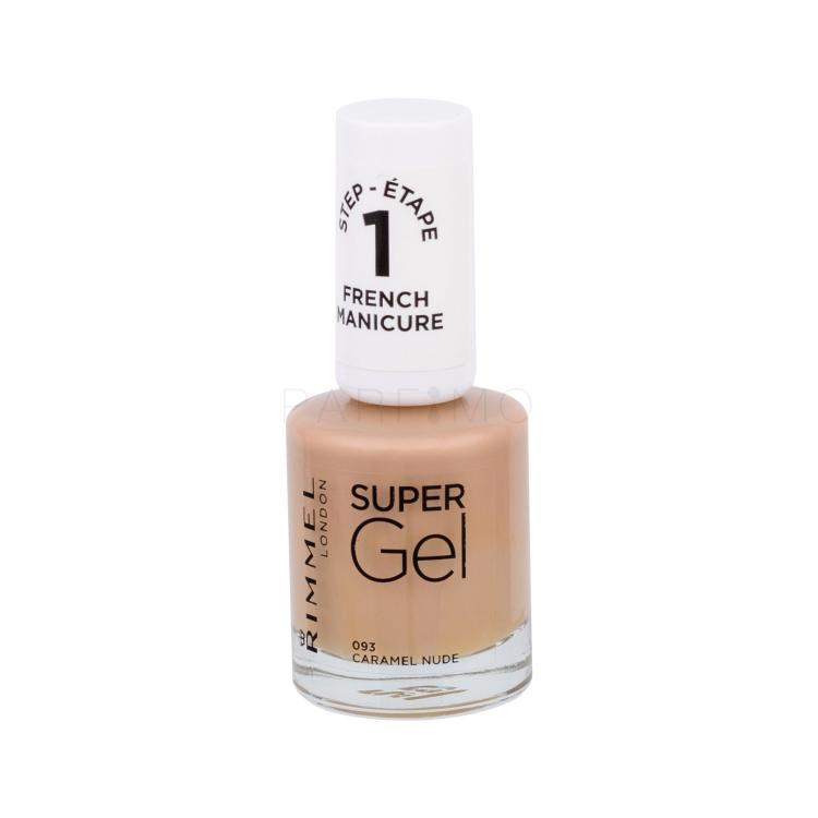 Rimmel London Super Gel French Manicure STEP1 Lak za nohte za ženske 12 ml Odtenek 093 Caramel Nude