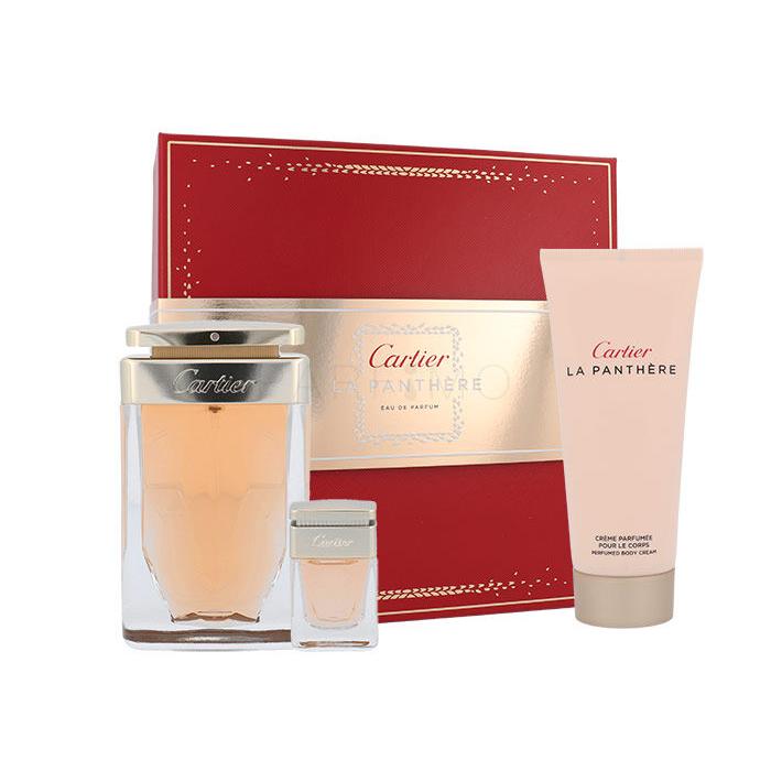 Cartier La Panthère Darilni set parfumska voda 75 ml + mleko za telo 100 ml + parfumska voda 6 ml