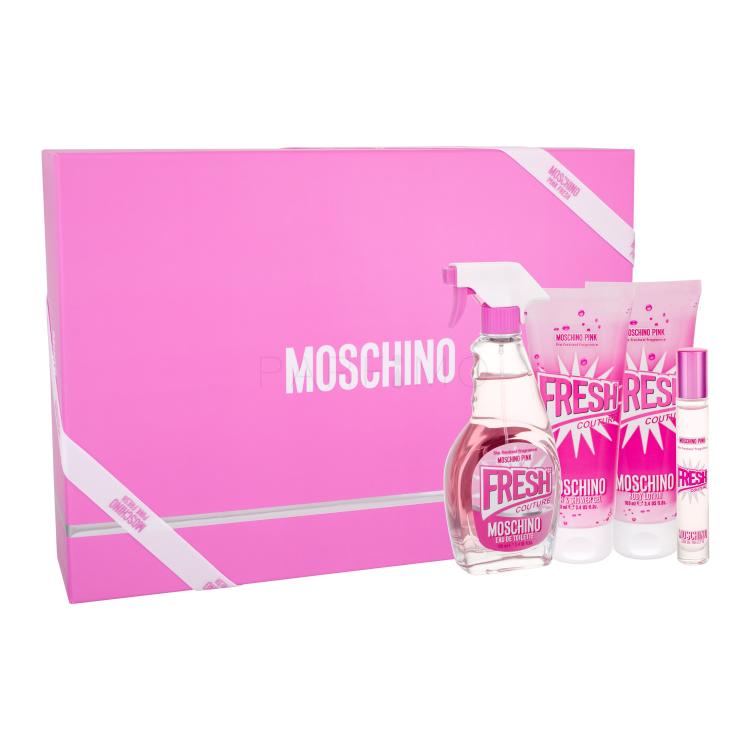 Moschino Fresh Couture Pink Darilni set toaletna voda 100 ml + losjon za telo 100 ml + gel za prhanje 100 ml + toaletna voda 10 ml