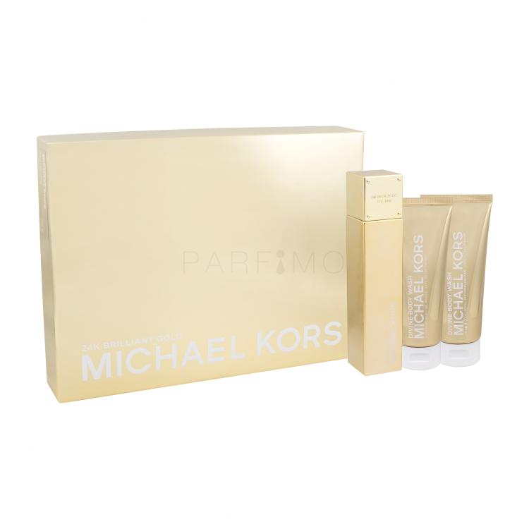 Michael Kors 24K Brilliant Gold Darilni set parfumska voda 100 ml + losjon za telo 100 ml + gel za prhanje 100 ml