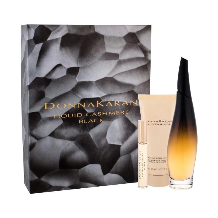 DKNY Liquid Cashmere Black Darilni set parfumska voda 100 ml + parfumska voda 10 ml + losjon za telo 100 ml