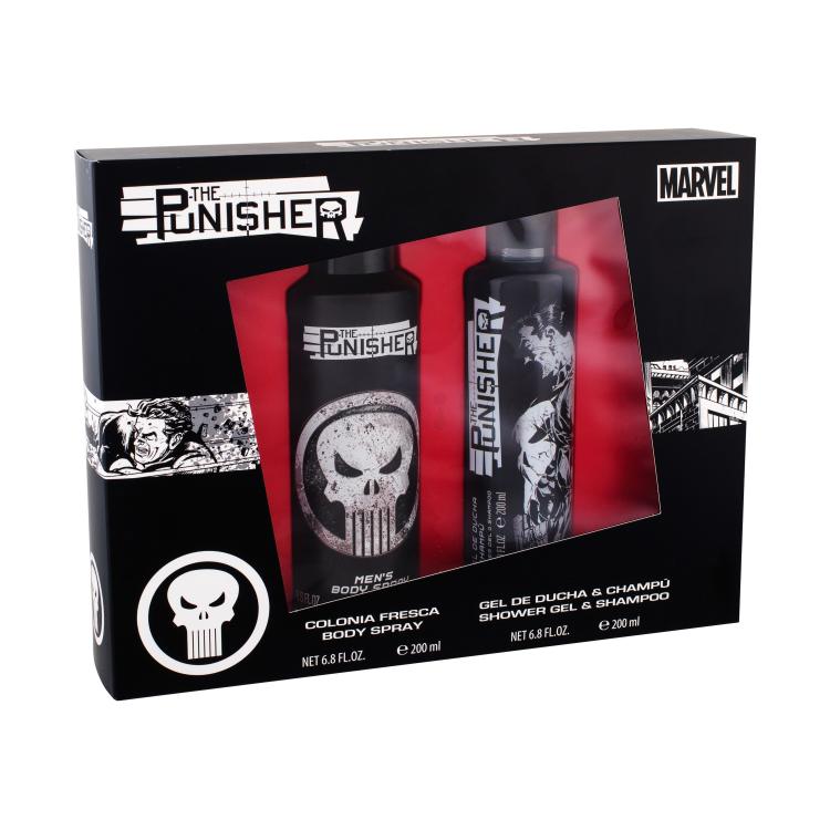 Marvel The Punisher Darilni set gel za prhanje 200 ml + sprej za telo 200 ml