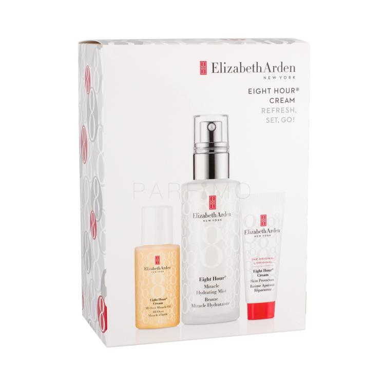 Elizabeth Arden Eight Hour Miracle Hydrating Mist Darilni set vlažični sprej 100 ml + vlažilno olje 30 ml +zaščitna nega 15 ml