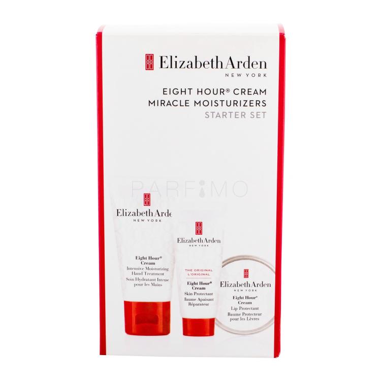 Elizabeth Arden Eight Hour Cream Darilni set krema za roke 30 ml + zaščitna krema Skin Protectant 15 ml + balzam za ustnice Lip Protectant 14,6 ml
