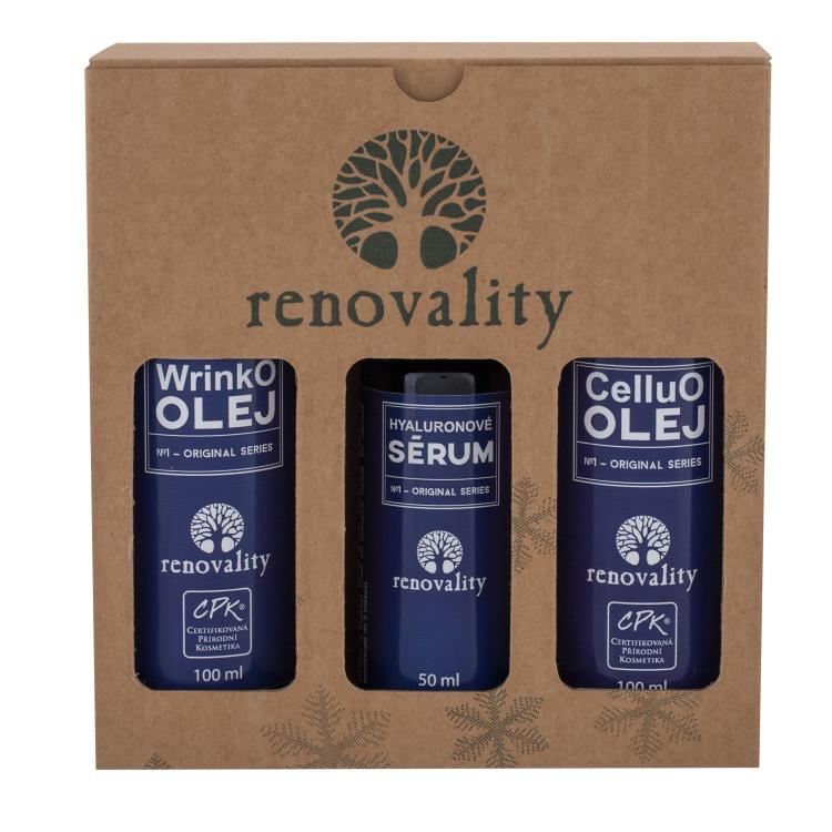 Renovality Original Series CelluO Oil Darilni set olje za telo 100 ml +olje za telo WrinkO Oil 100 ml + hialuronski serum Hyaluron Serum 50 ml