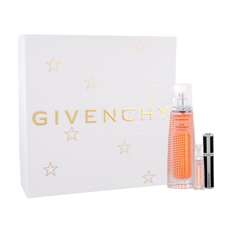 Givenchy Live Irrésistible Darilni set parfumska voda 50 ml + parfumska voda 3 ml + maskara Noir Couture 4 in 1 black satin 1 4g