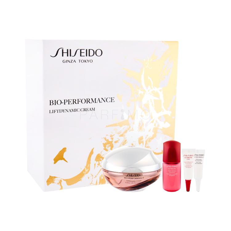 Shiseido Bio-Performance LiftDynamic Cream Darilni set dnevna krema za obraz 50 ml + serum za obraz Ultimune 10 ml + krema za področje okoli oči Ultimune 3 ml + krema za področje okoli oči Bio-Performance 3 ml