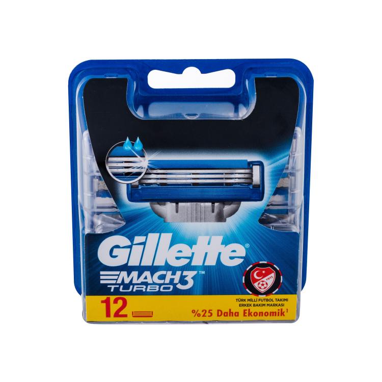 Gillette Mach3 Turbo Nadomestne britvice za moške 12 kos