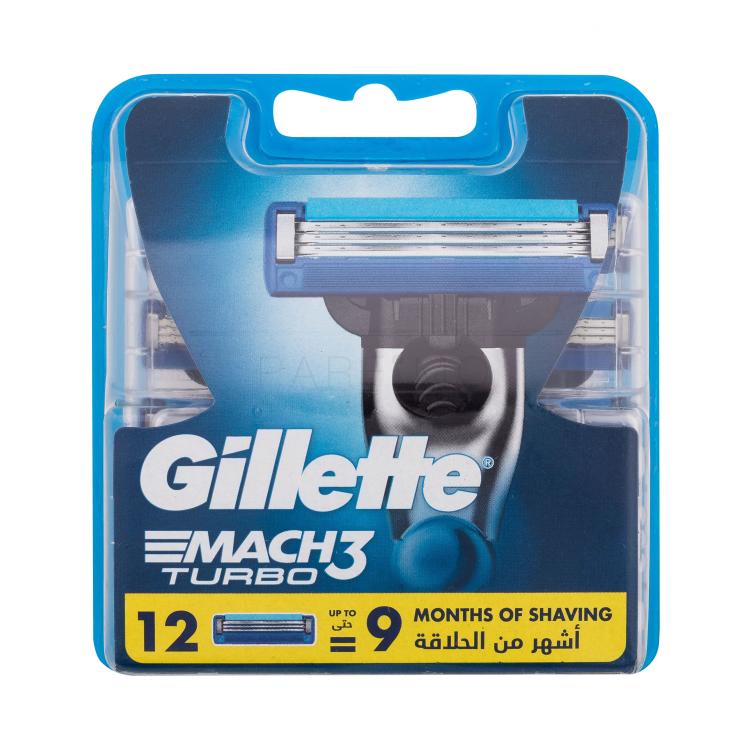 Gillette Mach3 Turbo Nadomestne britvice za moške 12 kos