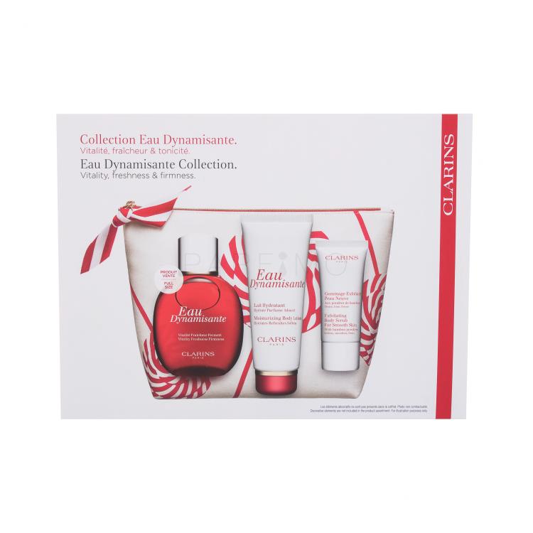 Clarins Aroma Eau Dynamisante Darilni set Eau Dynamisante 100 ml + mleko za telo 100 ml + piling za telo 30 ml