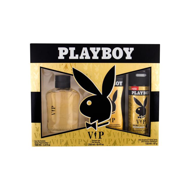 Playboy VIP For Him Darilni set toaletna voda 100 ml + gel za prhanje 250 ml + deodorant 150 ml