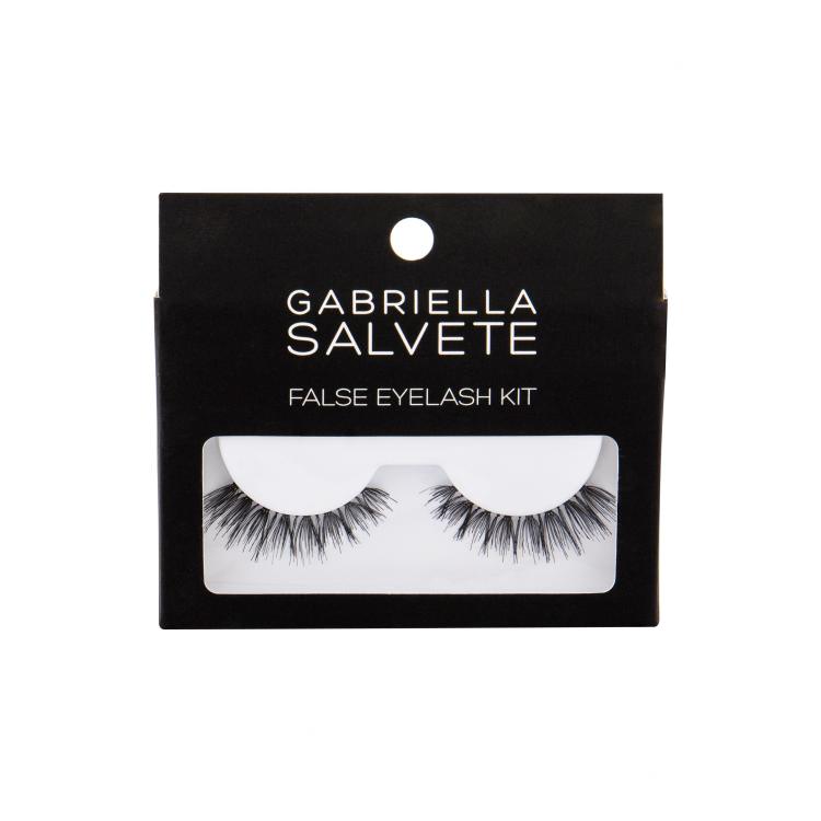 Gabriella Salvete False Eyelash Kit Darilni set umetne trepalnice 1 par + lepilo za trepalnice 1 g poškodovana škatla