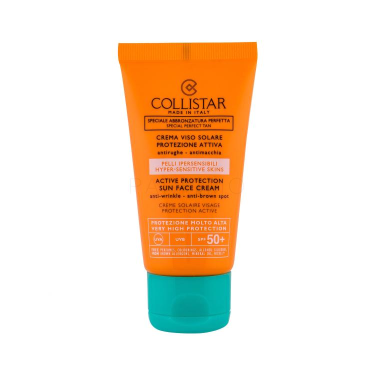 Collistar Special Perfect Tan Active Protection Sun Face SPF50+ Zaščita pred soncem za obraz za ženske 50 ml