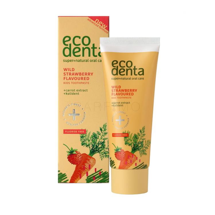 Ecodenta Toothpaste Wild Strawberry Flavoured Zobna pasta za otroke 75 ml poškodovana škatla