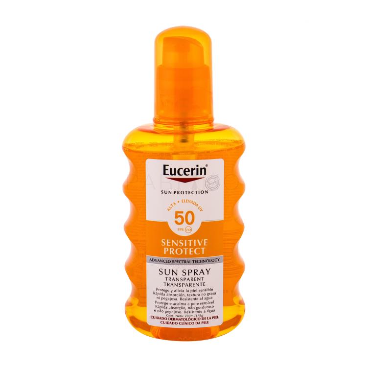 Eucerin Sun Sensitive Protect Sun Spray Transparent SPF50 Zaščita pred soncem za telo 200 ml