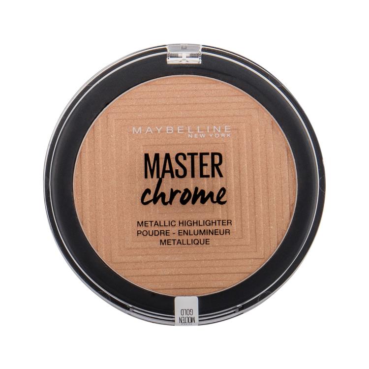 Maybelline Master Chrome Osvetljevalec za ženske 9 g Odtenek 100 Molten Gold