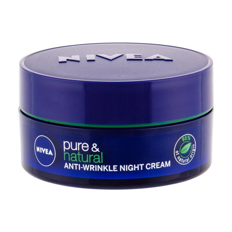 Nivea Pure &amp; Natural Anti-Wrinkle Nočna krema za obraz za ženske 50 ml