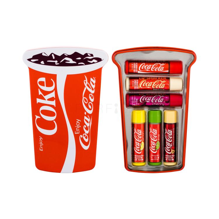 Lip Smacker Coca-Cola Lip Balm Darilni set balzam za ustnice 6 x 4 g + škatlica