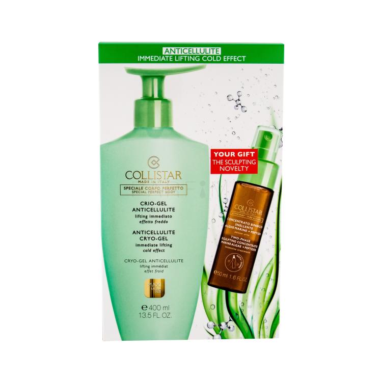 Collistar Special Perfect Body Anticellulite Cryo Gel Darilni set hladilni gel 400 ml + nega Pure Actives Two-Phase Sculpting Concentrate 50 ml