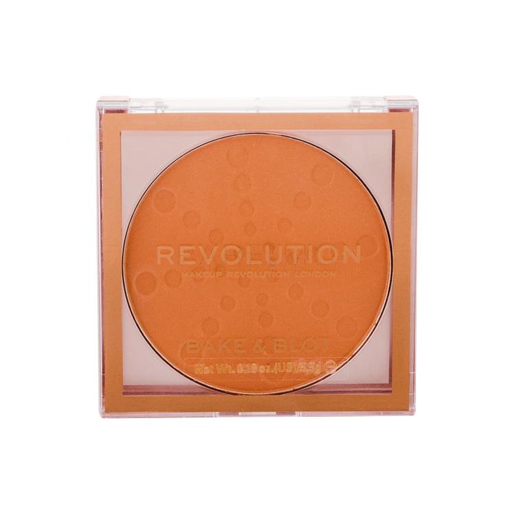 Makeup Revolution London Bake &amp; Blot Puder v prahu za ženske 5,5 g Odtenek Peach
