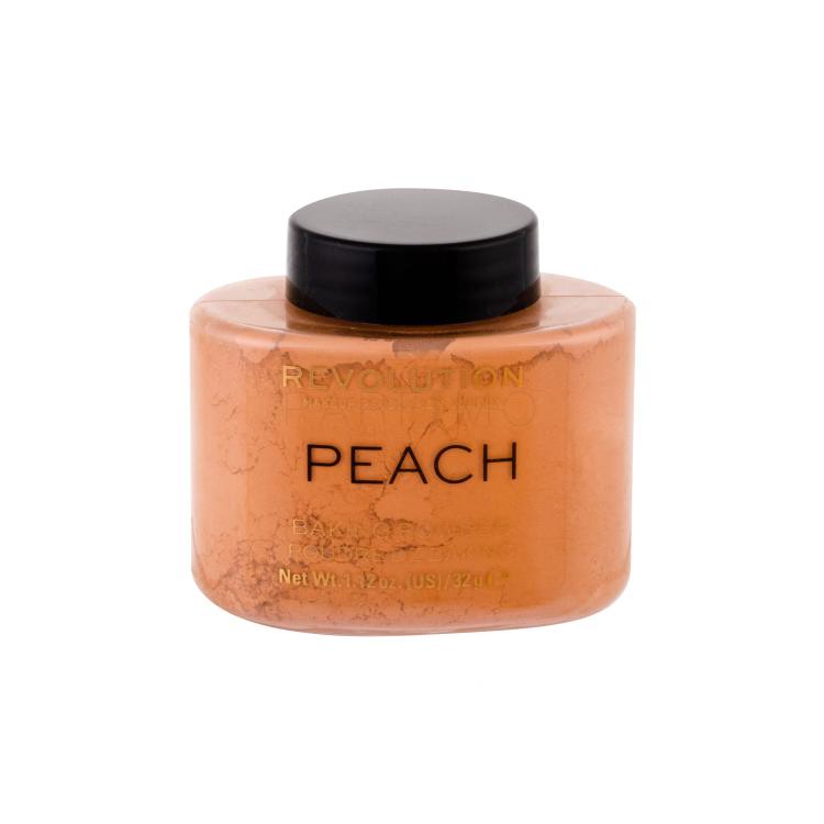Makeup Revolution London Baking Powder Puder v prahu za ženske 32 g Odtenek Peach