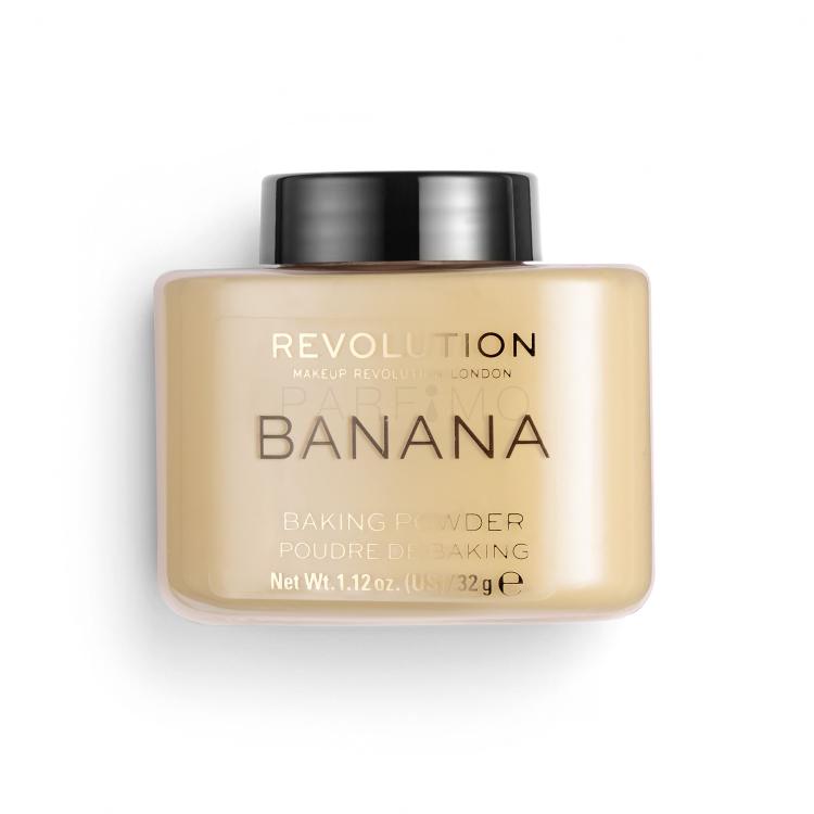 Makeup Revolution London Baking Powder Puder v prahu za ženske 32 g Odtenek Banana