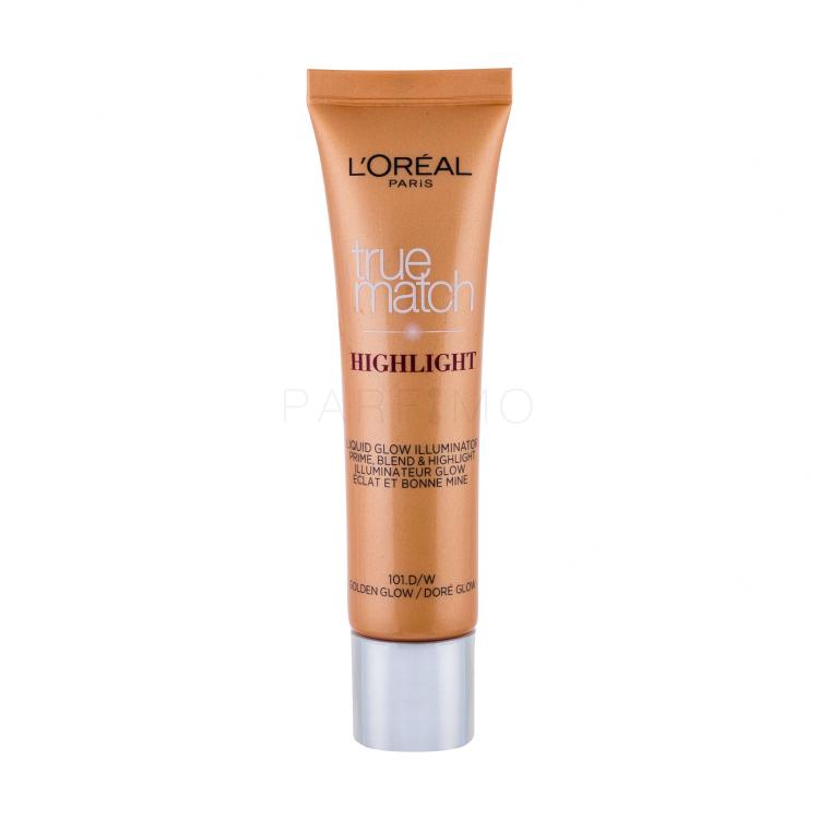 L&#039;Oréal Paris True Match Highlight Liquid Glow Osvetljevalec za ženske 30 ml Odtenek 101.D/W Golden Glow
