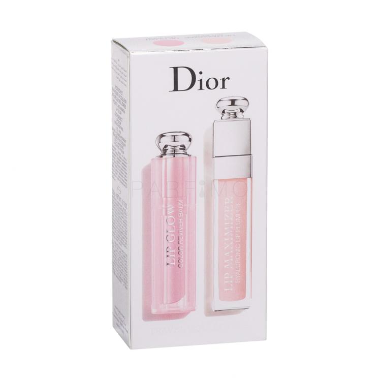 Christian Dior Addict Lip Maximizer Hyaluronic Darilni set sijaj za ustnice Lip Maximizer 6 ml + balzam za ustnice Lip Glow Reviver Balm 6,5 g 001 Pink