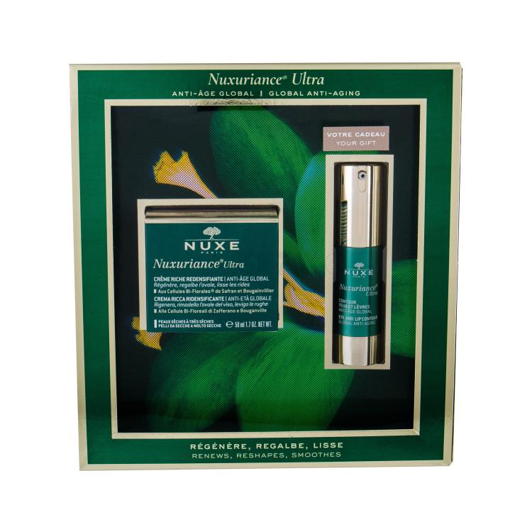 NUXE Nuxuriance Ultra Replenishing Rich Cream Darilni set dnevna nega za kožo 50 ml + nega za področje okoli oči Eye And Lip Contour 15 ml