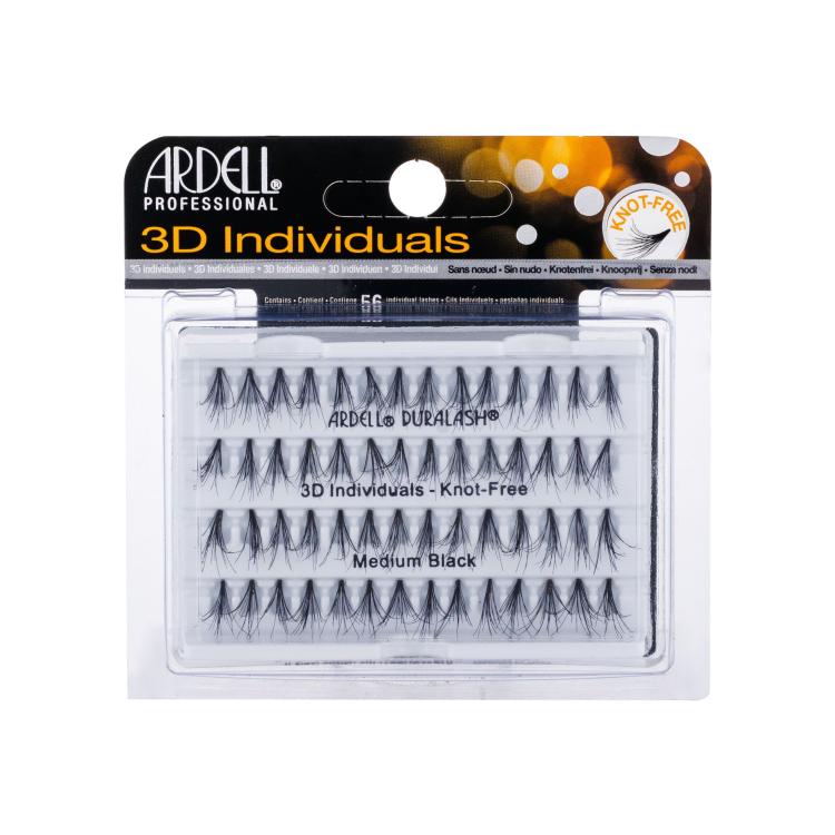 Ardell 3D Individuals Duralash Knot-Free Umetne trepalnice za ženske 56 kos Odtenek Medium Black